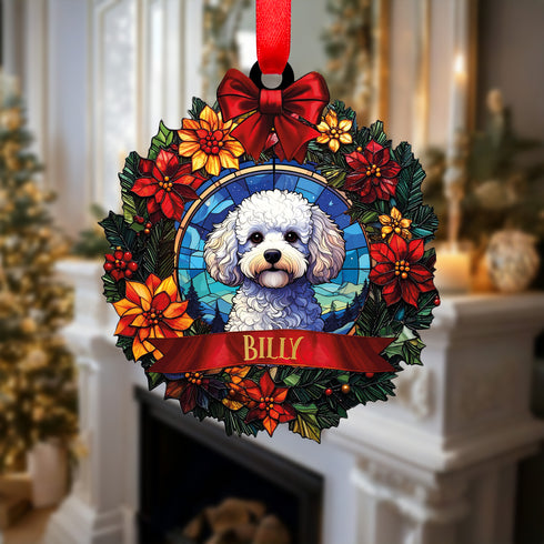 Bichon Frise Wreath Christmas Decoration